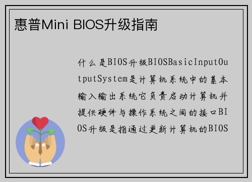 惠普Mini BIOS升级指南